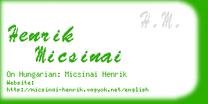 henrik micsinai business card